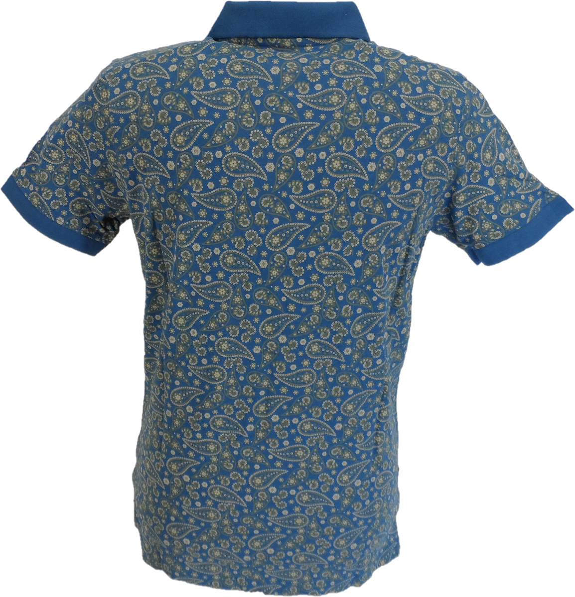 Lambretta Dark Blue Paisley Print Cotton Polo Shirts
