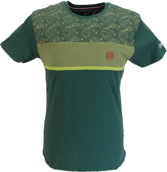 T-shirt paisley con pannelli verdi da trekking da uomo Lambretta