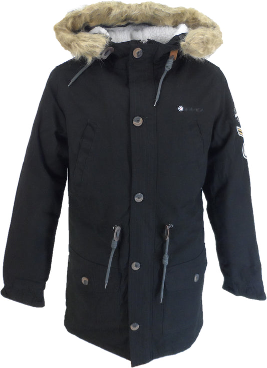 Schwarzer Retro-Fishtail-Parka für Herren Lambretta