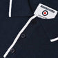 Lambretta Mens Navy Blue Tipped Collar Knitted Polo Shirt