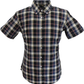 قمصان نسائية Relco ذات أكمام قصيرة وأزرار سفلية باللون الأسود/الأزرق