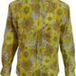 Mens 70s Mellow Yellow Retro Psychedelic Floral Shirt