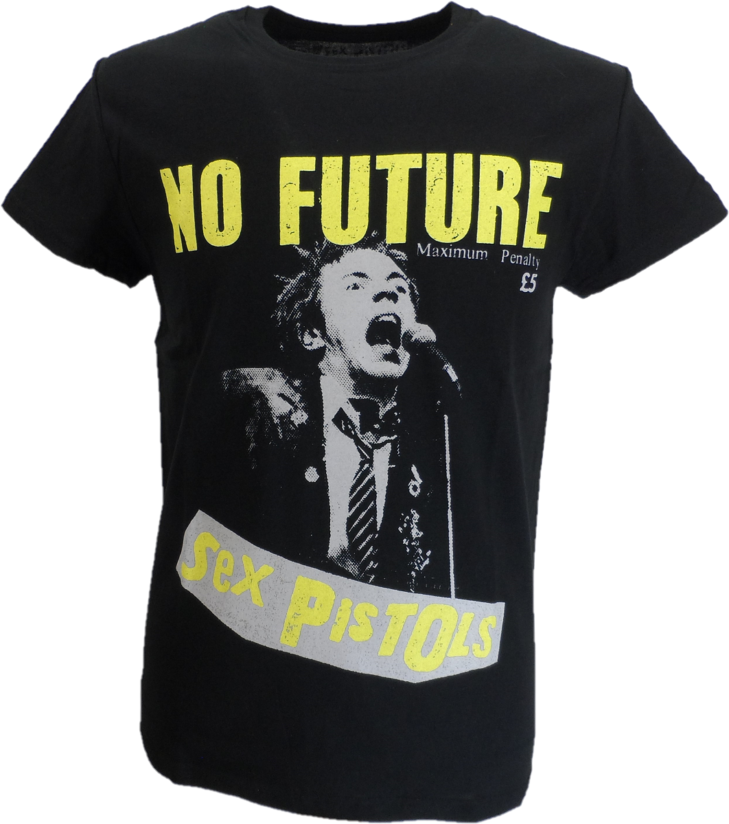 Schwarzes offizielles Herren-T-Shirt „Sex Pistols No Future“.