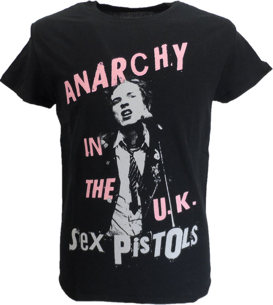 Maglietta ufficiale nera da uomo di Sex Pistols Johnny Pic