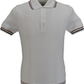 Ska & Soul Mens Ecru Knitted Pointelle Polo Shirt