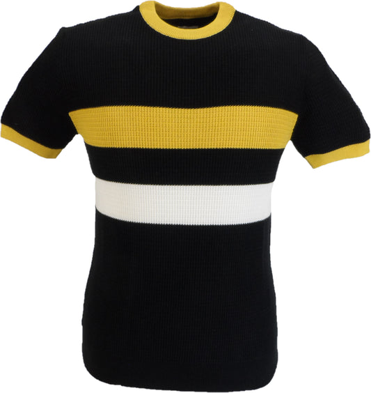 Jersey tipo gofre con raya frontal negra para hombre de Ska & Soul