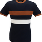 Maglione waffle da uomo Ska & Soul con strisce blu navy sul davanti