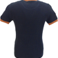 Jersey tipo gofre con rayas delanteras en azul marino Ska & Soul para hombre