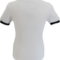 Ska & Soul Herren-Pullover-T-Shirt mit ecrufarbenem Streifen vorne und Waffelmuster