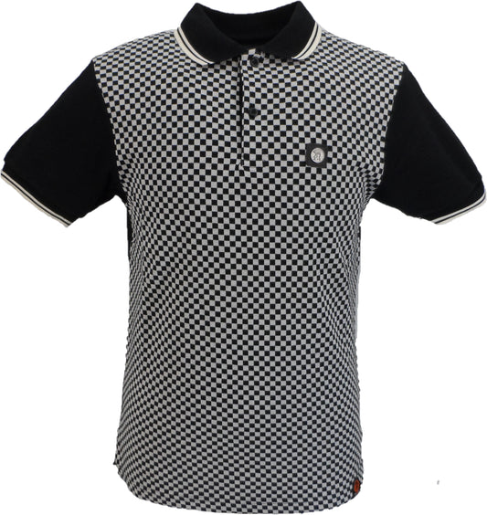 Trojan records polos rétro noirs/blancs à damier