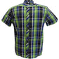Trojan Mens Lime Green Check 100% Cotton Short Sleeved Shirts and Pocket Square