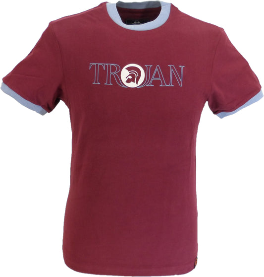 Trojan records port camiseta roja con logo de casco clásico 100% algodón