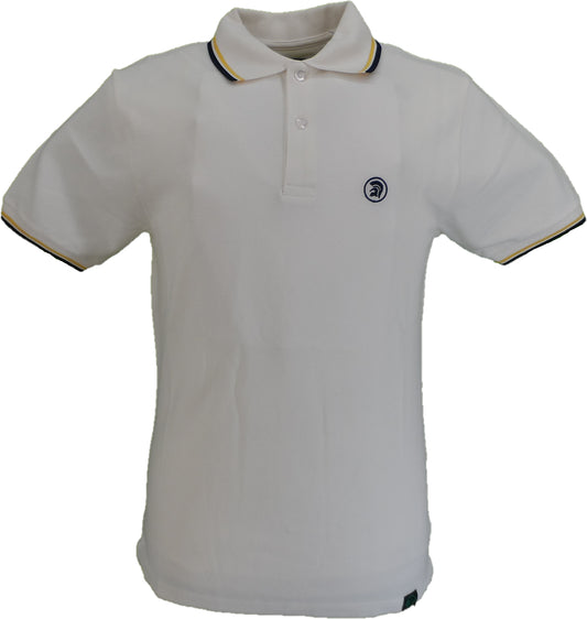 Trojan Records Mens Ecru Twin Tipped Polo Shirt