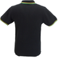 Trojan Records Mens Black with Jamaica Trim Twin Tipped Polo Shirt
