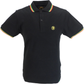 Trojan Records Polo negro con punta doble Rasta para hombre