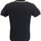 Trojan Records Polo tricoté noir à rayures pour homme