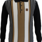 Trojan Records Black Long Sleeved Textured Knit Polo Shirt