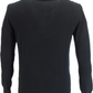 Trojan Records Black Long Sleeved Textured Knit Polo Shirt