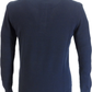 Trojan Records Navy Blue Long Sleeved Textured Knit Polo Shirt