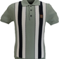 Trojan Records Sage Green Textured Stripe Polo Shirts
