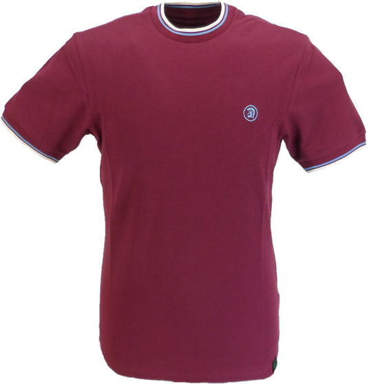 Camiseta de piqué con dos puntas en color rojo puerto Trojan para hombre