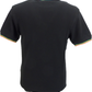 T-shirt piqué à double pointe rasta noir Trojan pour hommes