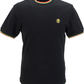 Camiseta de piqué con punta doble rasta negra Trojan para hombre