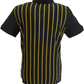Lambretta Mens Black/Gold Pinstripe Polo Shirts