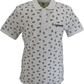 Lambretta White/Navy Paisley Print Cotton Polo Shirts