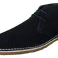 Roamers Mens Navy 2 Eyelet Sharp Toe Retro MOD Style Real Suede Desert Boots