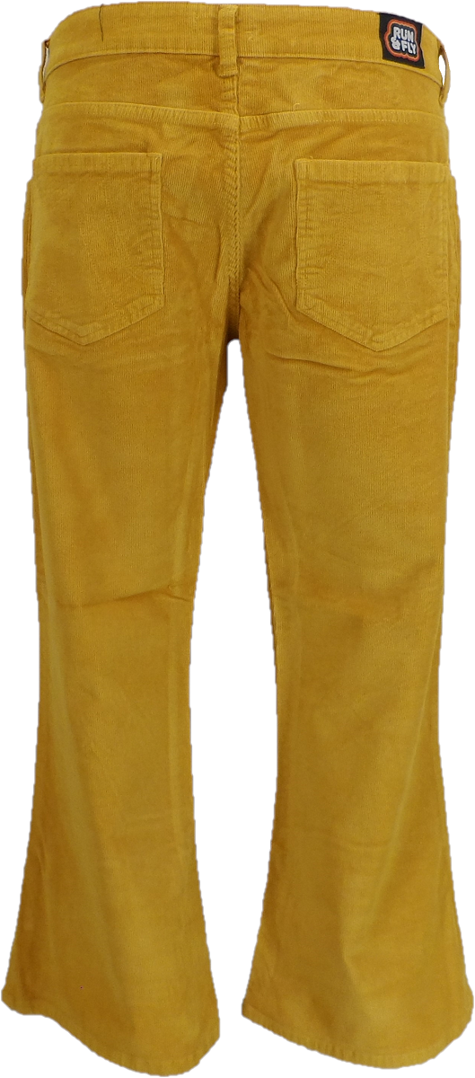 Run & Fly Mens Vintage 60s 70s Retro Gold Bell Bottom Super Flares