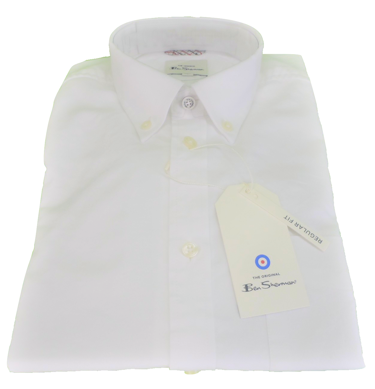 Weiße Oxford-Kurzarmhemden für Herren Ben Sherman 100 % Baumwolle