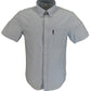 Camicie da uomo Ben Sherman blu oxford a maniche corte in cotone 100%.