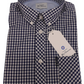 Klassisches, langärmliges Herrenhemd mit blauem Gingham-Karomuster von Ben Sherman