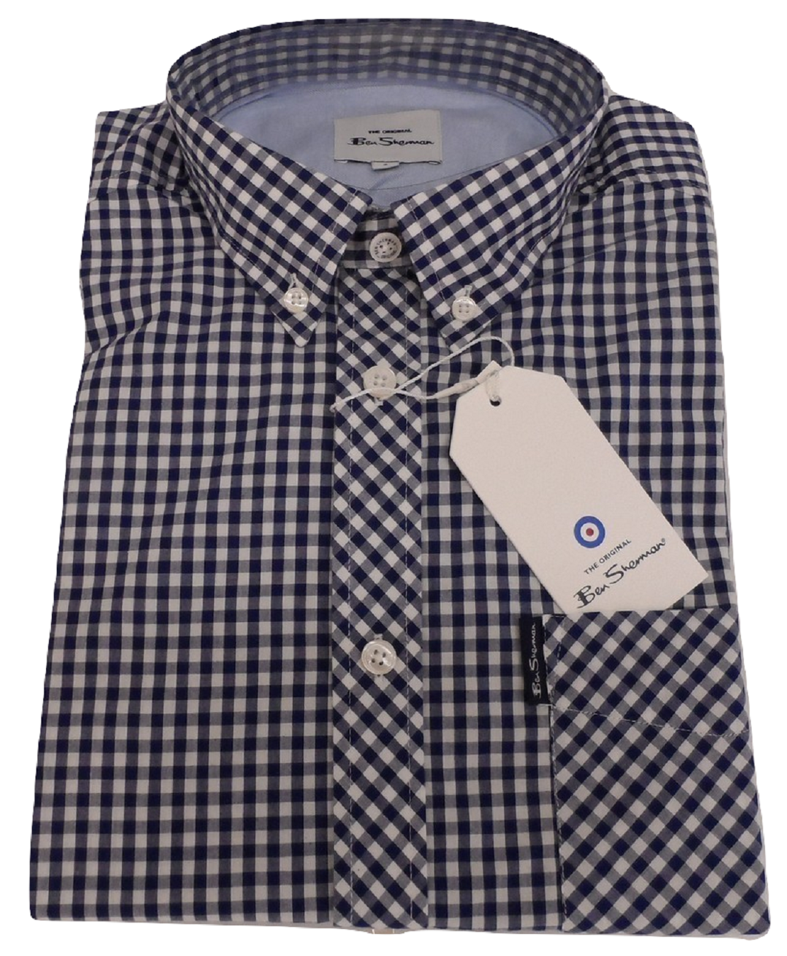 Ben Sherman Herre Klassisk Blå Gingham Langærmet Skjorte