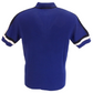 Tintenblaues, gestricktes, gestreiftes Retro-Poloshirt Ben Sherman