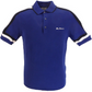 Tintenblaues, gestricktes, gestreiftes Retro-Poloshirt Ben Sherman