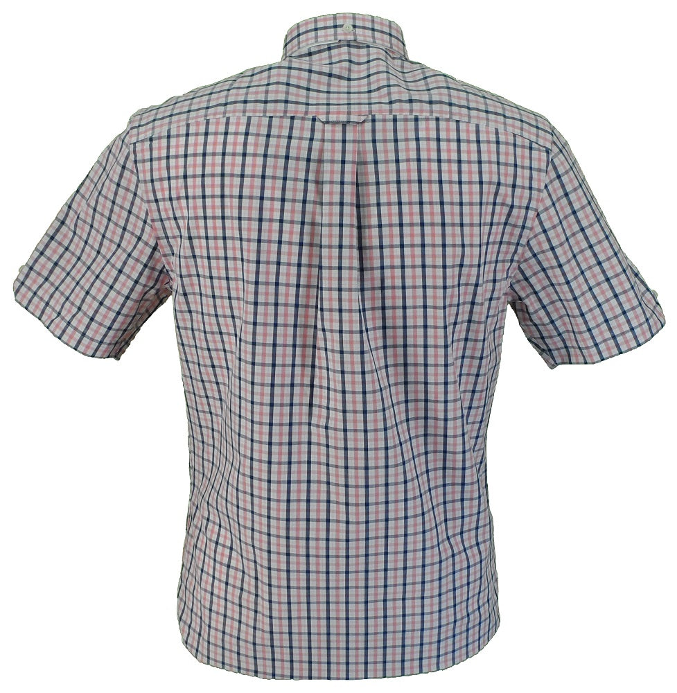 Ben Sherman Mens Sea Pink Check Short Sleeved Shirts …