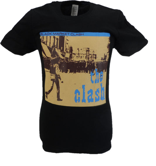 Camiseta negra oficial The Clash Black Market Choque para hombre