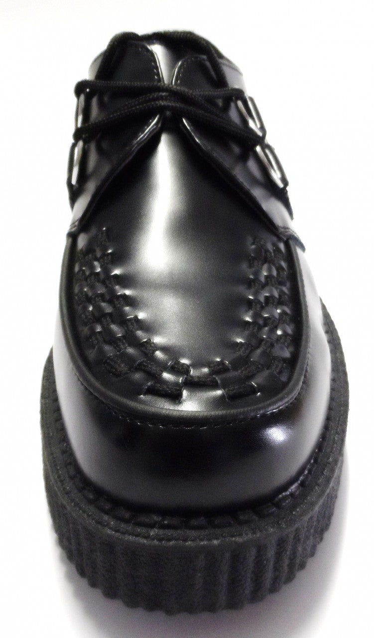 حذاء روكابيلي كلاسيكي من الجلد الأسود