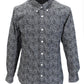 Relco Black Paisley Cotton Long Sleeved Retro Mod Button Down Shirts