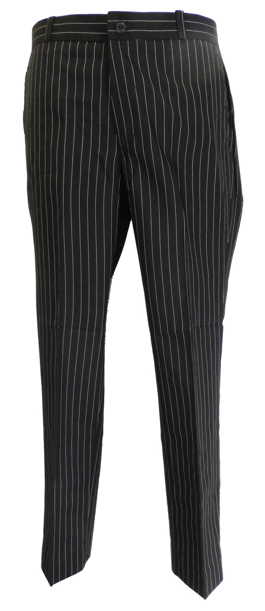 Sta Press Trousers noir à fines rayures années 60 et 70 rétro mod vintage