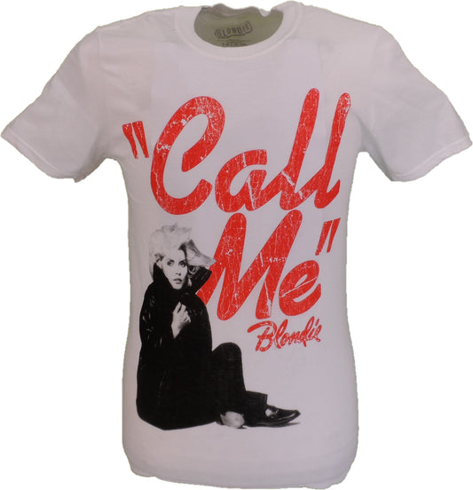 Weißes offizielles Herren-T-Shirt „Blondie Call Me“.