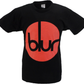 T-shirt ufficiale nera da uomo con logo blur circle