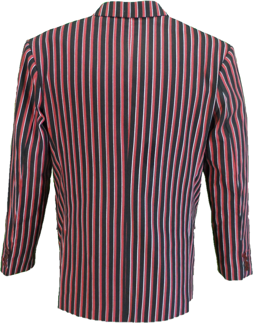 Mens Classic Retro Black/Red/White Boating Blazer Jacket
