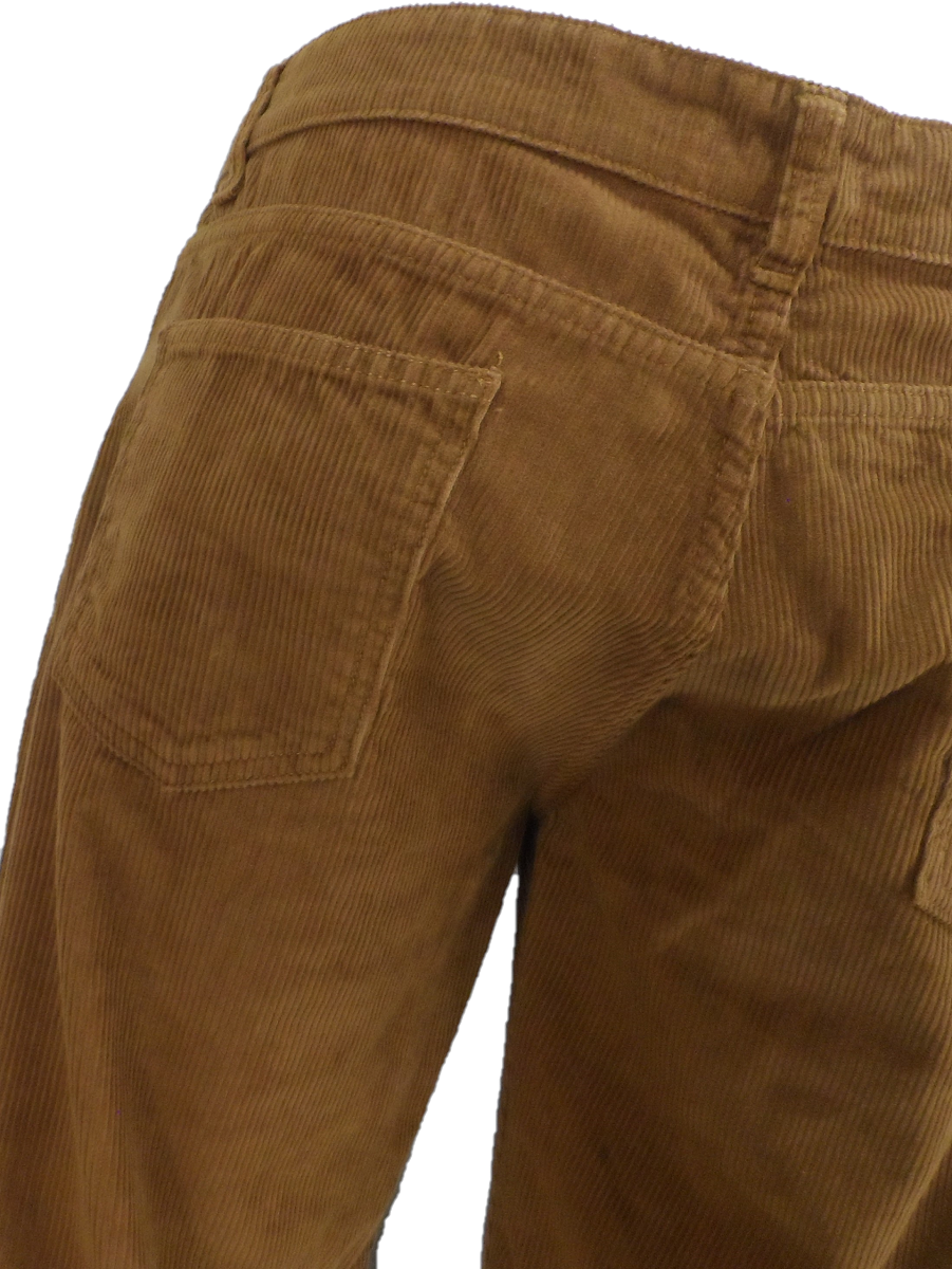 Run & Fly Mens Vintage 60s 70s Retro Tan Bootcut Flared Cords