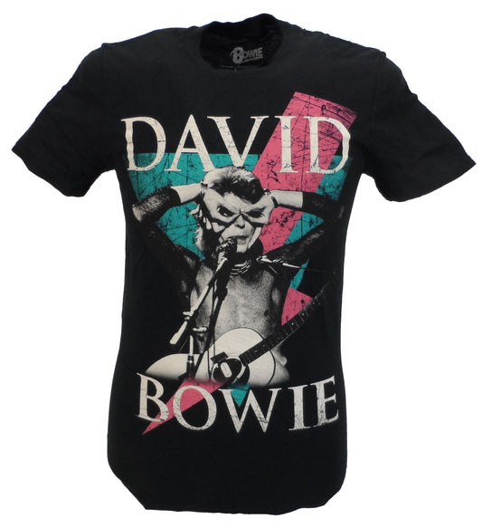 David bowie thunder t-shirt med officiel licens til mænd