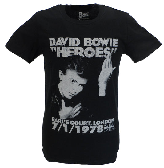 Camiseta oficial para hombre con licencia de David Bowie Heroes Live at Earls Court
