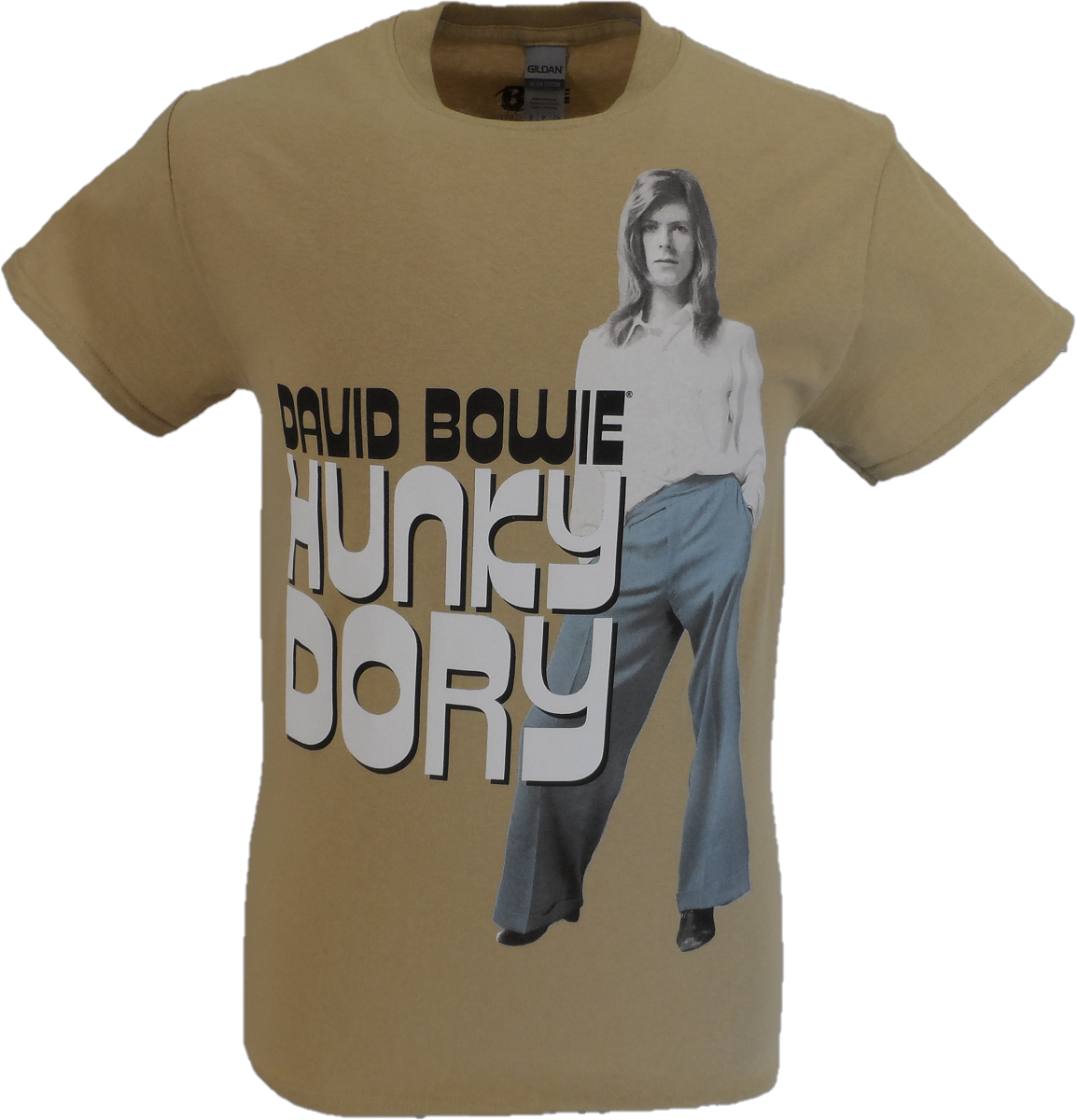 T-shirt beige sous licence officielle pour hommes David Bowie Hunky Dory