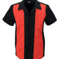 Bowling Shirts روكابيلي باللونين الأسود والأحمر Mazeys